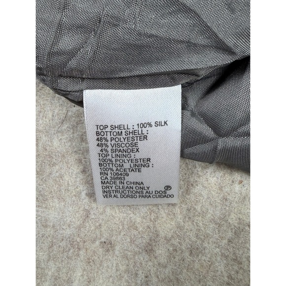 Tahari Arthur Levine Dress Women 4 Gray 100% Silk Top Sheath Workwear Business - Picture 6 of 9